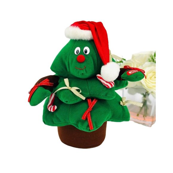 Vintage T. L. Toys Singing and Dancing Christmas Tree Musical Animated Plush Toy - Picture 1 of 11